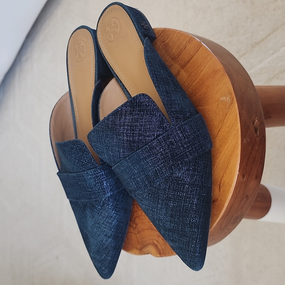Tory Burch Rosalind Mule Women's Blue Slip-On Loafers